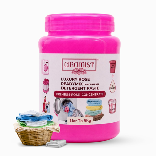 CIRAMIST Luxury Rose Detergent Concentrate Paste for Machine & Hand Wash 1 Jar To 5Kg Rose Liquid Detergent (900 g)