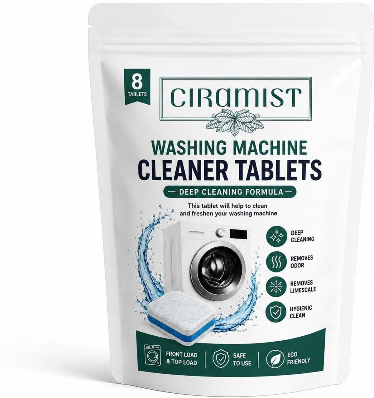 CIRAMIST Washing Machine Cleaner & Descaler Detergent (8 Tablet)